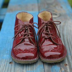 Red Patten Leather Toddler Booties